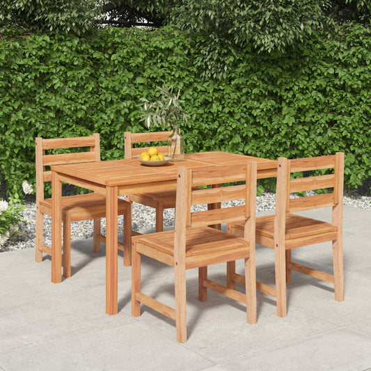 Set da Pranzo per Giardino 5 pz in Legno Massello di Teak - homemem39