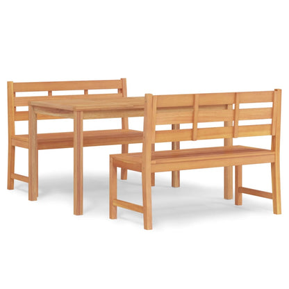 Set da Pranzo per Giardino 3 pz in Legno Massello di Teak - homemem39