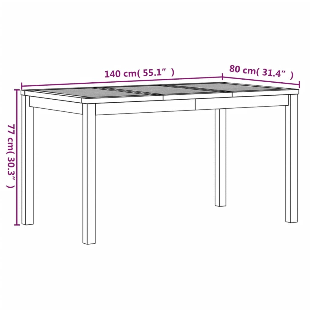 Set da Pranzo per Giardino 3 pz in Legno Massello di Teak - homemem39