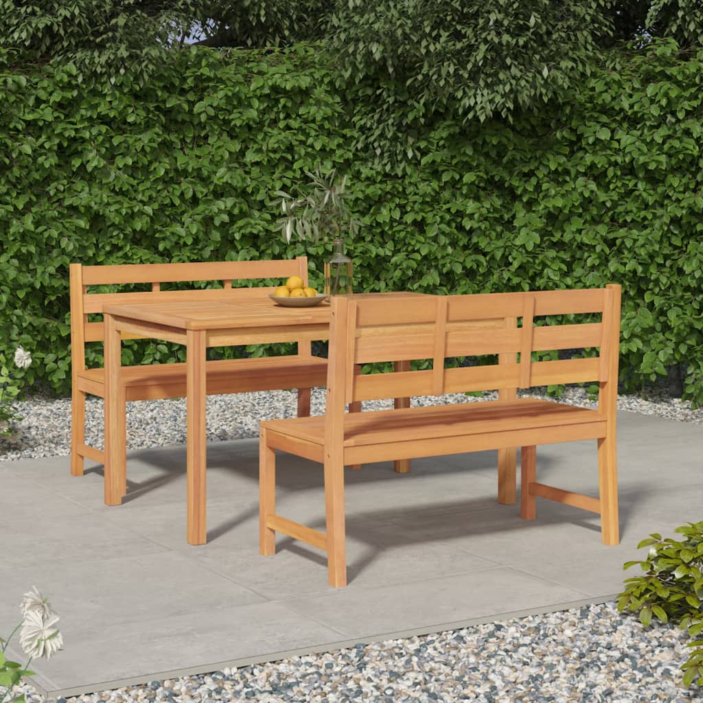 Set da Pranzo per Giardino 3 pz in Legno Massello di Teak - homemem39