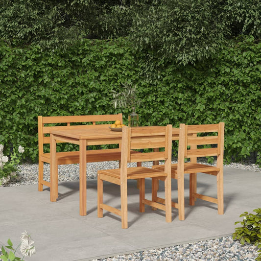 Set da Pranzo per Giardino 4 pz in Legno Massello di Teak - homemem39