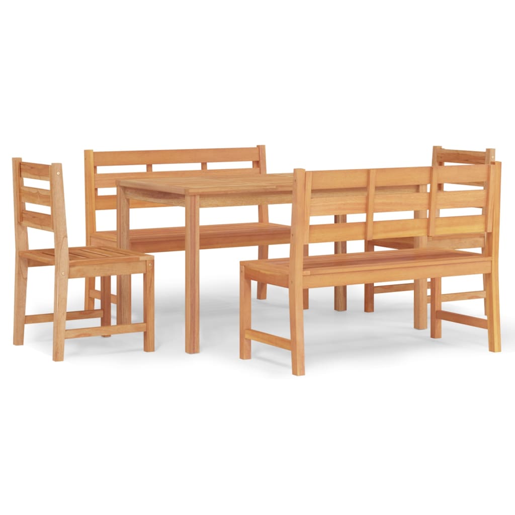 Set da Pranzo per Giardino 5 pz in Legno Massello di Teak - homemem39