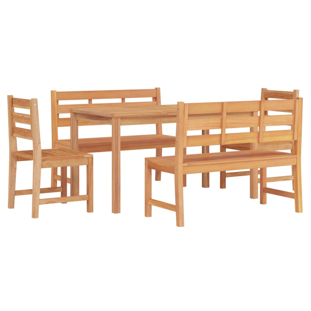 Set da Pranzo per Giardino 5 pz in Legno Massello di Teak - homemem39