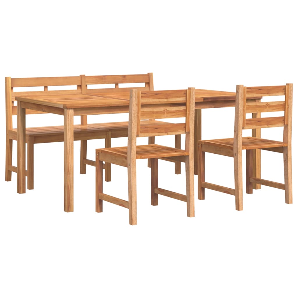 Set da Pranzo per Giardino 4 pz in Legno Massello di Teak - homemem39