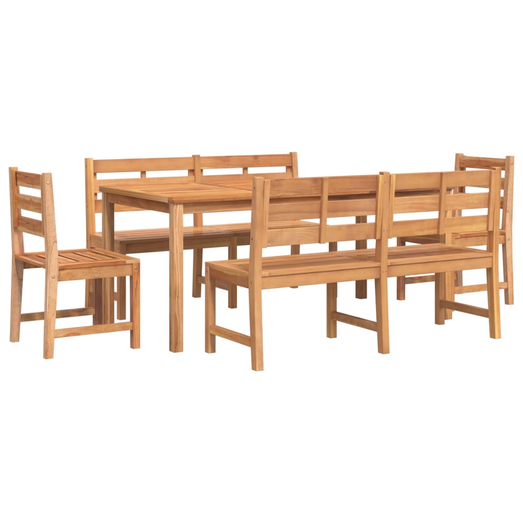 Set da Pranzo per Giardino 5 pz in Legno Massello di Teak - homemem39