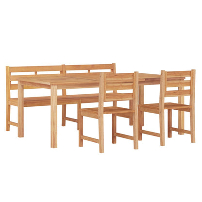 Set da Pranzo per Giardino 4 pz in Legno Massello di Teak - homemem39