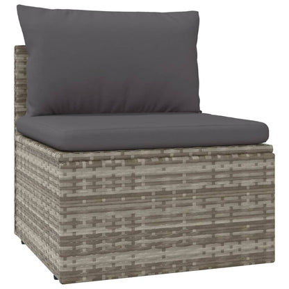 Set Divani da Giardino 10 pz con Cuscini in Polyrattan Grigio - homemem39