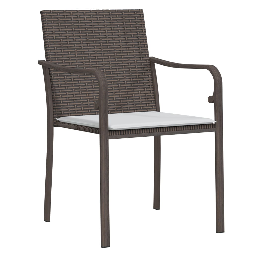 Sedie da Giardino con Cuscini 2pz Marroni 56x59x84cm Polyrattan - homemem39