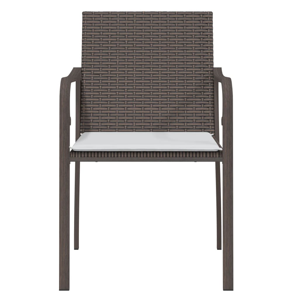 Sedie da Giardino con Cuscini 2pz Marroni 56x59x84cm Polyrattan - homemem39