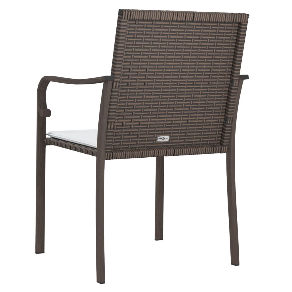 Sedie da Giardino con Cuscini 2pz Marroni 56x59x84cm Polyrattan - homemem39