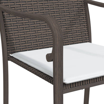 Sedie da Giardino con Cuscini 2pz Marroni 56x59x84cm Polyrattan - homemem39