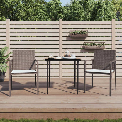 Sedie da Giardino con Cuscini 2pz Marroni 56x59x84cm Polyrattan - homemem39