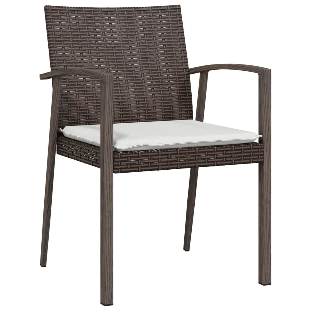 Sedie Giardino con Cuscini 2pz Marroni 5,56x57x83 cm Polyrattan - homemem39