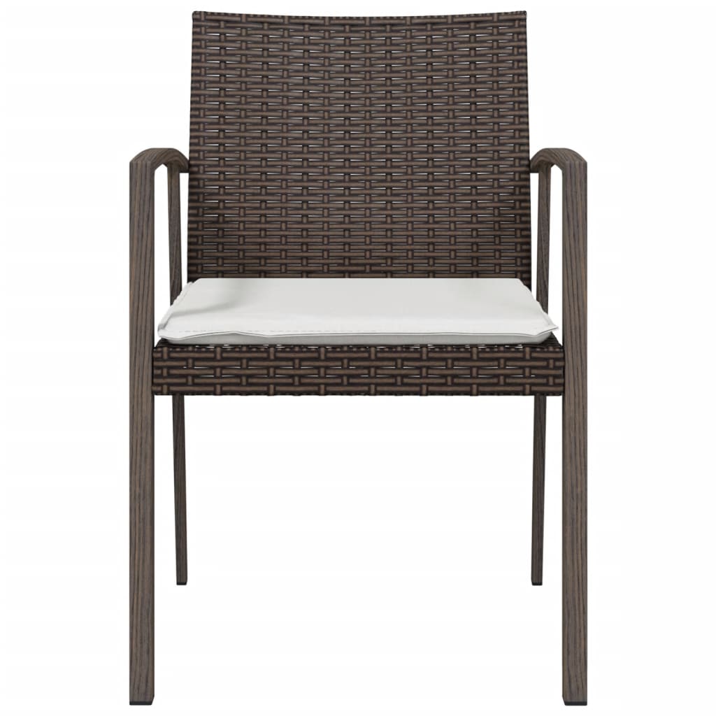 Sedie Giardino con Cuscini 2pz Marroni 5,56x57x83 cm Polyrattan - homemem39