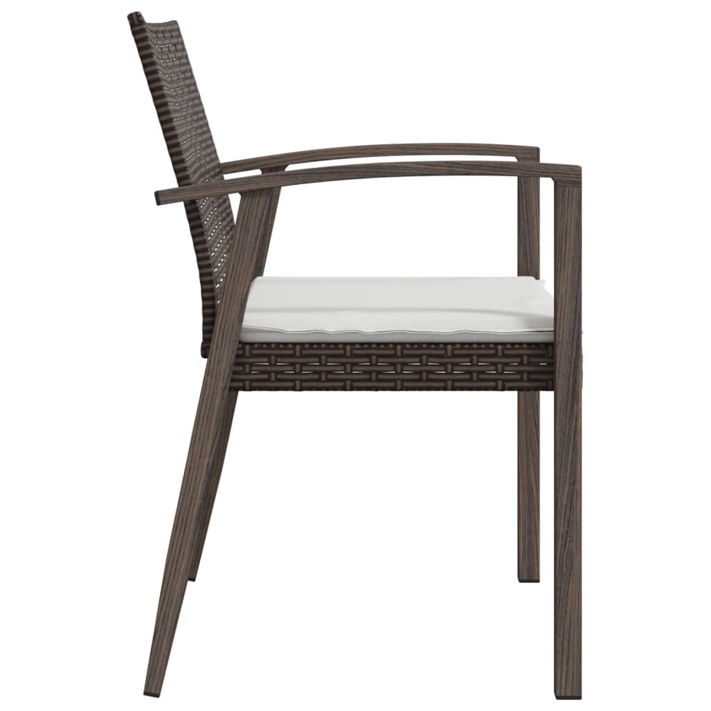 Sedie Giardino con Cuscini 2pz Marroni 5,56x57x83 cm Polyrattan - homemem39