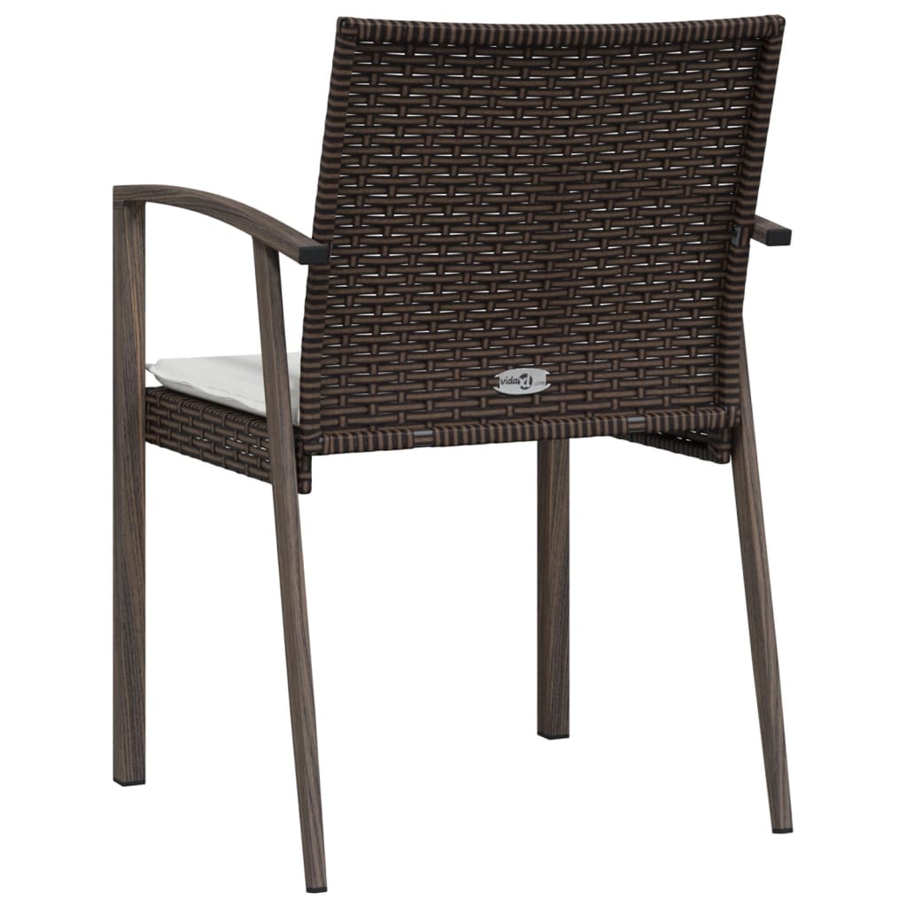 Sedie Giardino con Cuscini 2pz Marroni 5,56x57x83 cm Polyrattan - homemem39