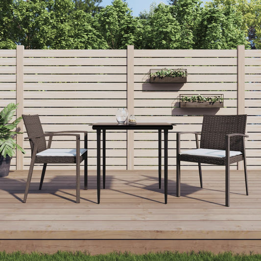 Sedie Giardino con Cuscini 2pz Marroni 5,56x57x83 cm Polyrattan - homemem39