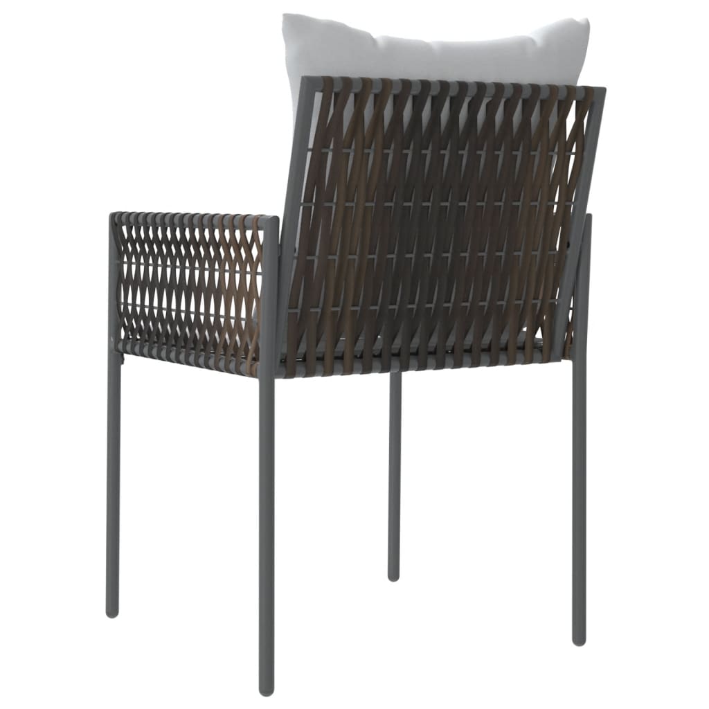 Sedie da Giardino con Cuscini 2pz Marroni 54x61x83cm Polyrattan - homemem39