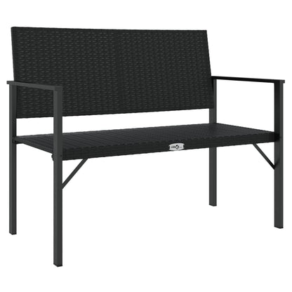 Panca da Giardino a 2 Posti in Polyrattan Nero - homemem39