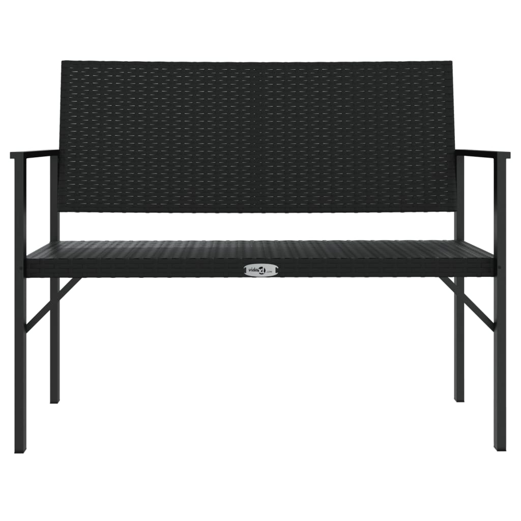 Panca da Giardino a 2 Posti in Polyrattan Nero - homemem39