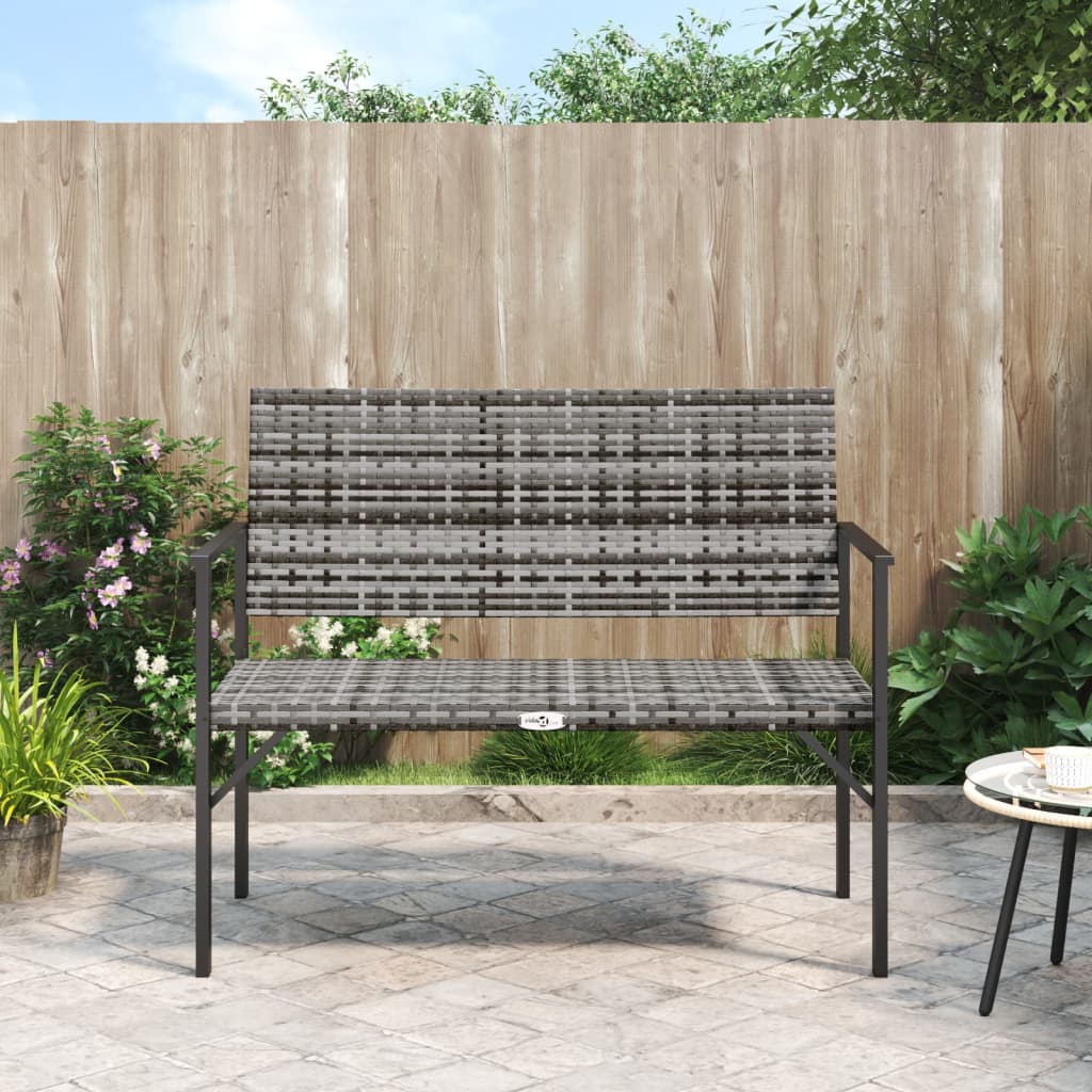 Panca da Giardino a 2 Posti in Polyrattan Grigio - homemem39