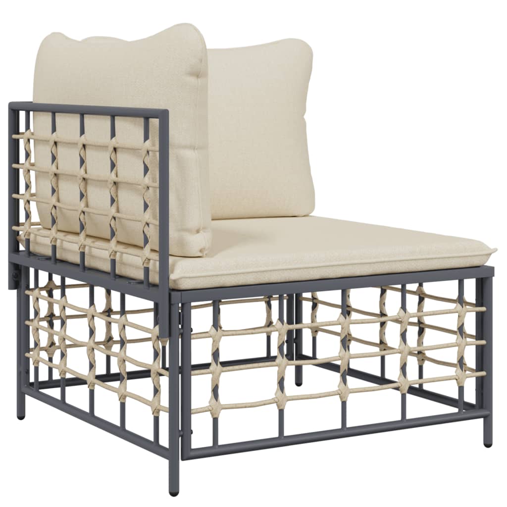 Divano Angolare da Giardino con Cuscini in Polyrattan Beige - homemem39