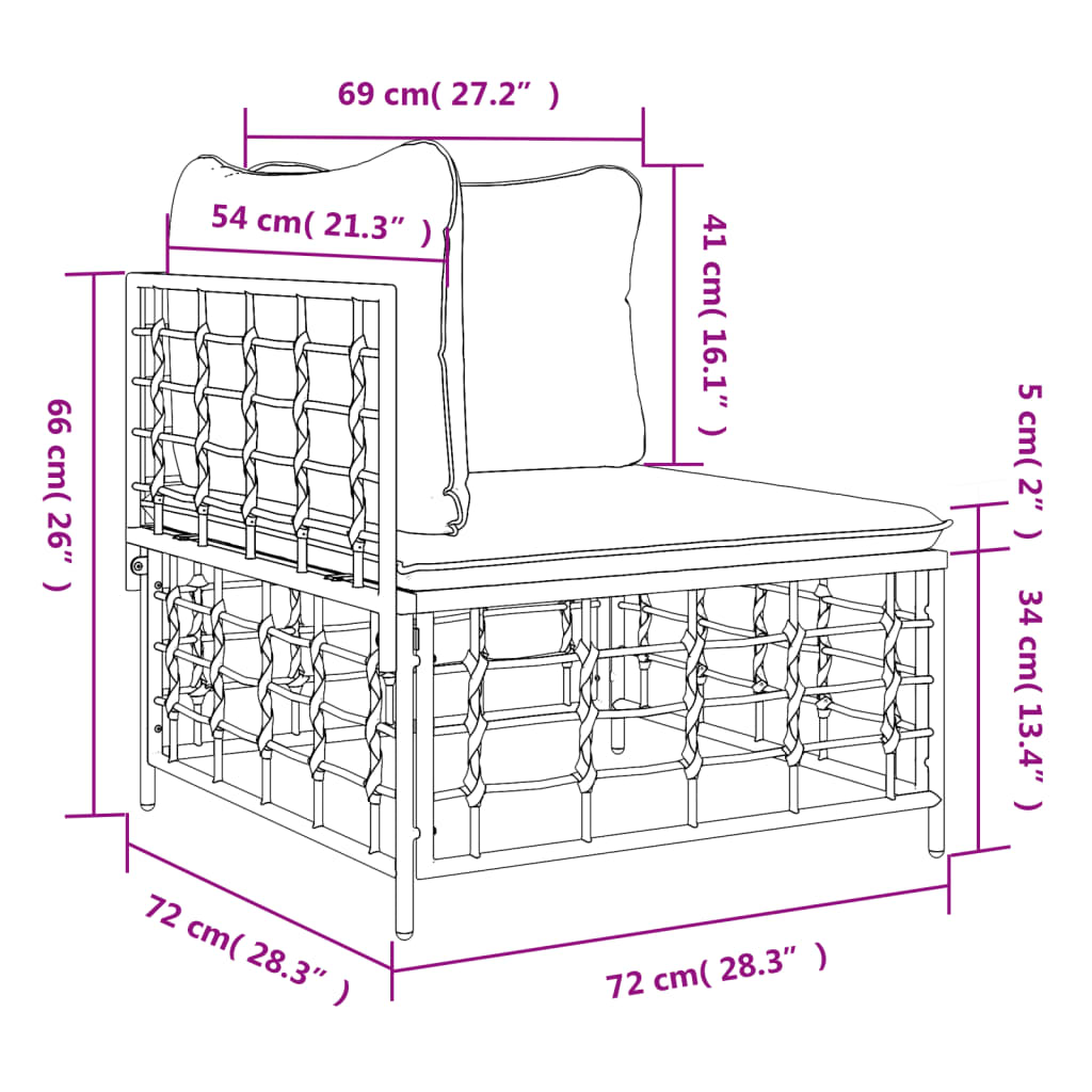 Divano Angolare da Giardino con Cuscini Polyrattan Grigio Scuro - homemem39