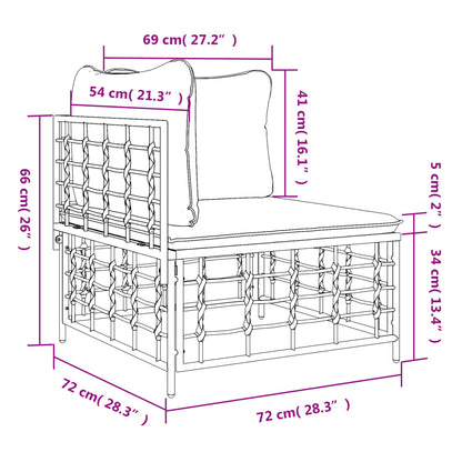 Divano Angolare da Giardino con Cuscini Polyrattan Grigio Scuro - homemem39