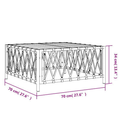 Tavolo da Giardino Antracite 70x70x34 cm in Tessuto Intrecciato - homemem39