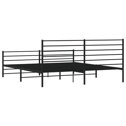 Giroletto con Testiera e Pediera Metallo Nero 183x213 cm - homemem39