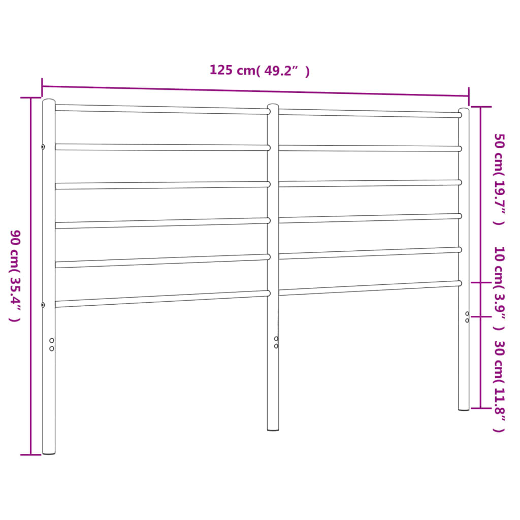 Testiera in Metallo Bianco 120 cm - homemem39