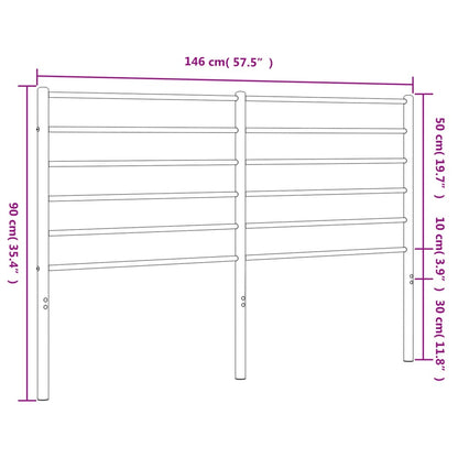 Testiera in Metallo Bianco 140 cm - homemem39