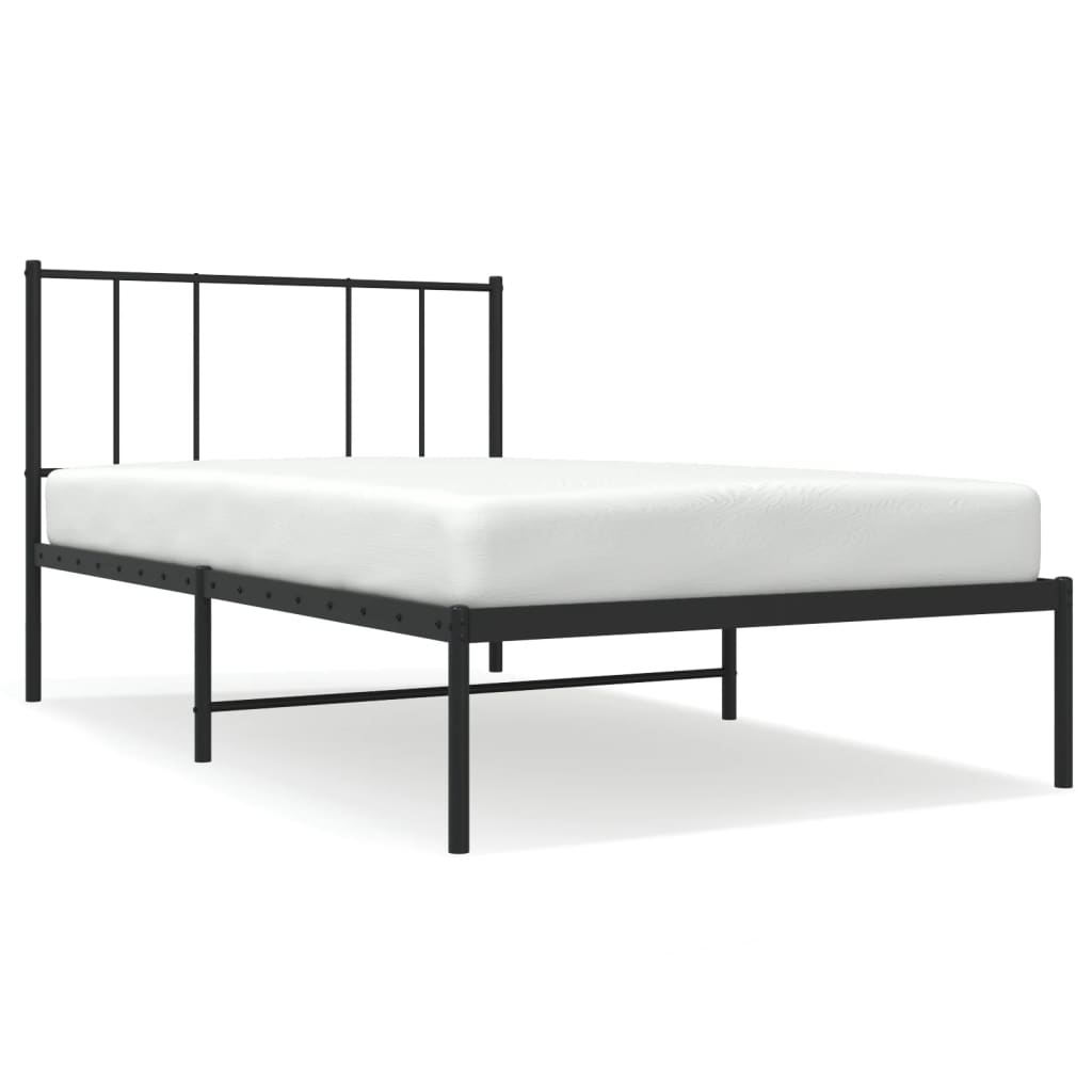 Giroletto con Testiera in Metallo Nero 107x203 cm - homemem39