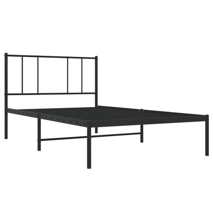 Giroletto con Testiera in Metallo Nero 107x203 cm - homemem39