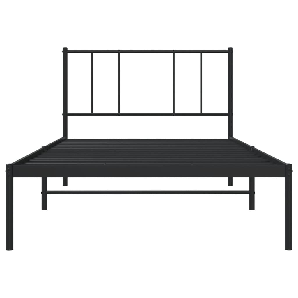 Giroletto con Testiera in Metallo Nero 107x203 cm - homemem39