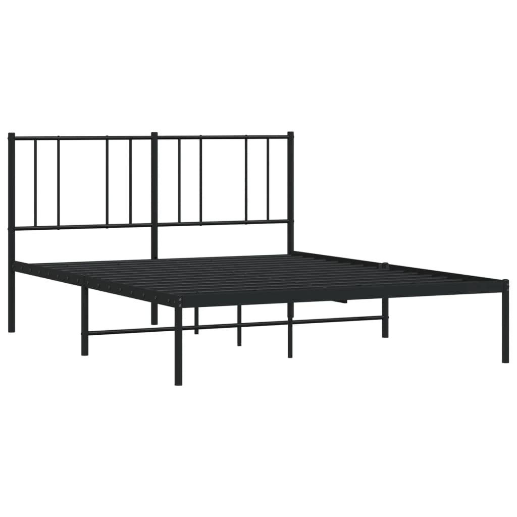 Giroletto con Testiera in Metallo Nero 135x190 cm - homemem39