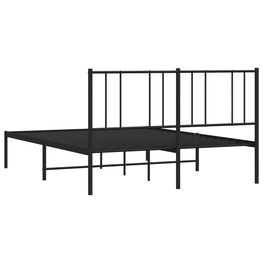 Giroletto con Testiera in Metallo Nero 135x190 cm - homemem39