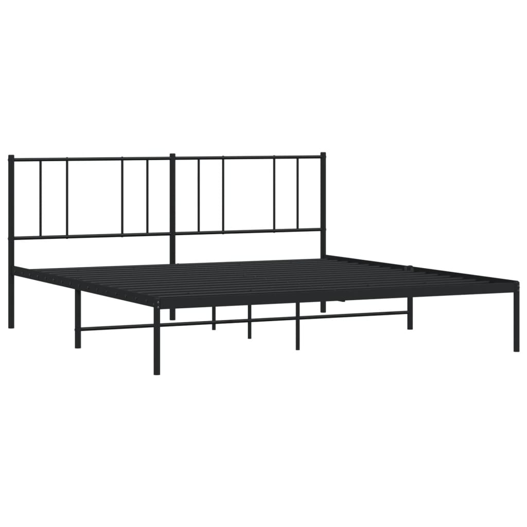 Giroletto con Testiera in Metallo Nero 183x213 cm - homemem39