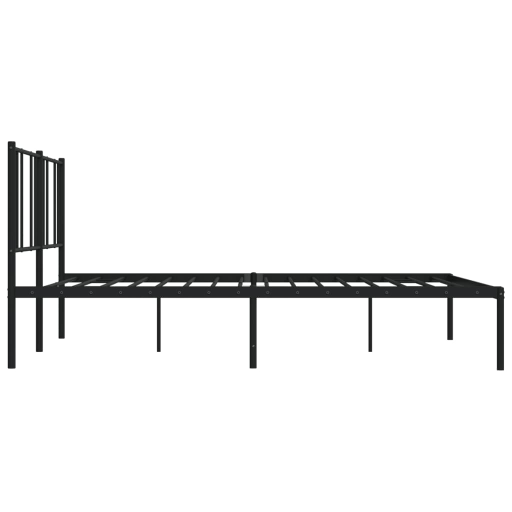 Giroletto con Testiera in Metallo Nero 183x213 cm - homemem39