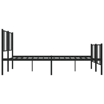 Giroletto con Testiera e Pediera Metallo Nero 193x203 cm - homemem39