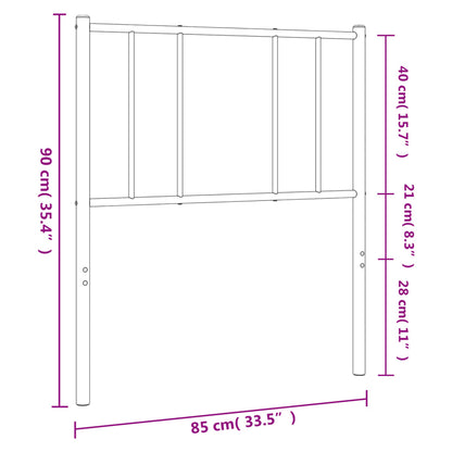 Testiera in Metallo Nero 80 cm - homemem39