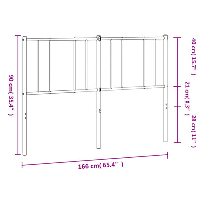 Testiera in Metallo Nero 160 cm - homemem39