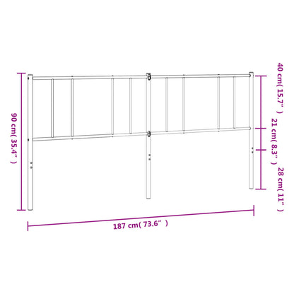 Testiera in Metallo Nero 180 cm - homemem39