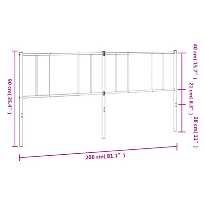 Testiera in Metallo Nero 200 cm - homemem39