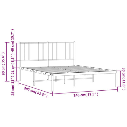 Giroletto con Testiera Metallo Bianco 140x200 cm - homemem39