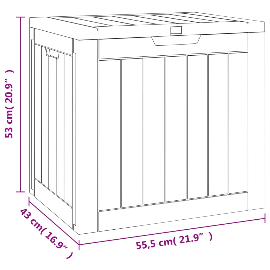 Contenitore Giardino Marrone Chiaro 55,5x43x53 cm Polipropilene - homemem39