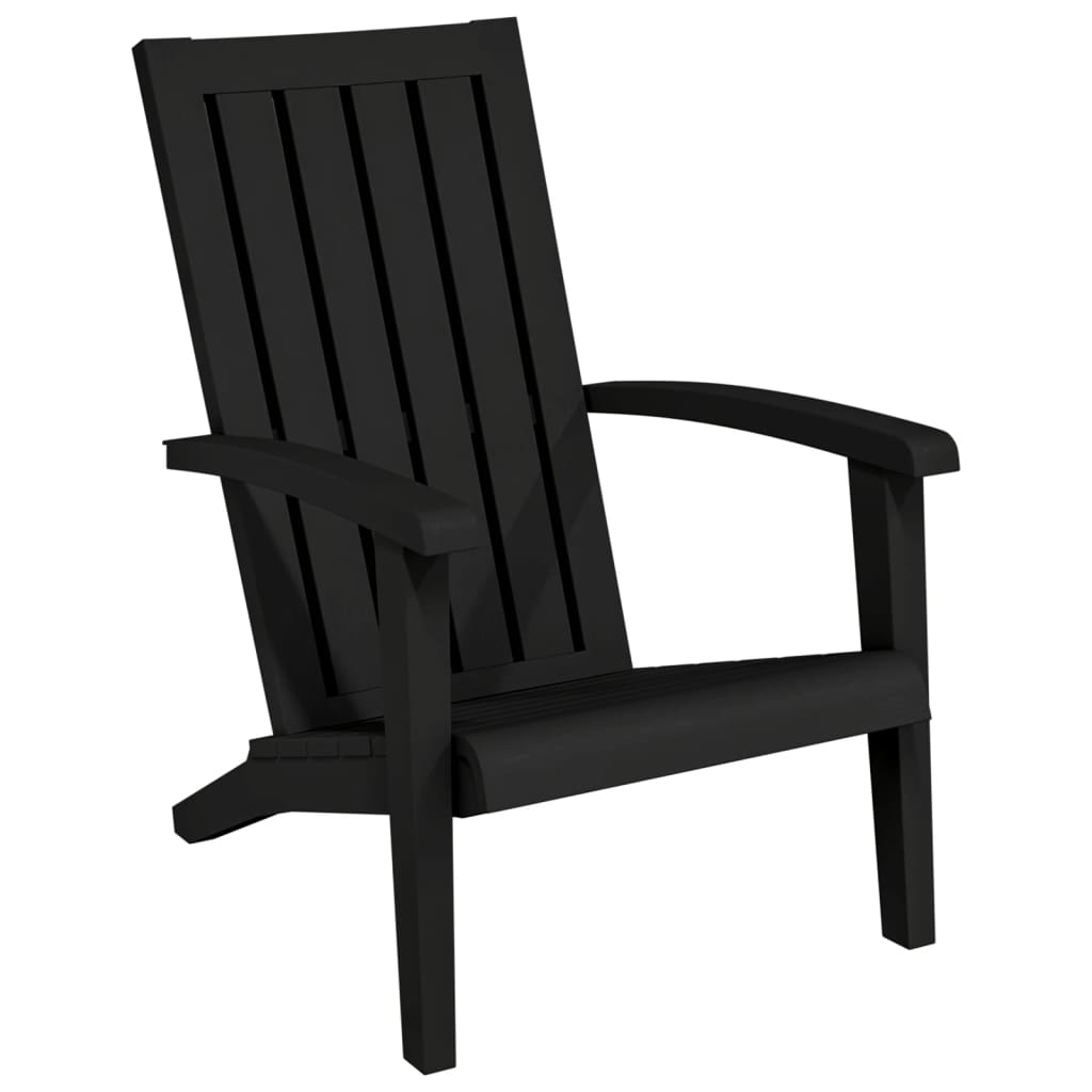 Sedia Adirondack da Giardino in Polipropilene Nero - homemem39