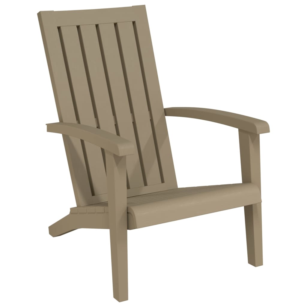 Sedia Adirondack da Giardino in Polipropilene Marrone Chiaro - homemem39