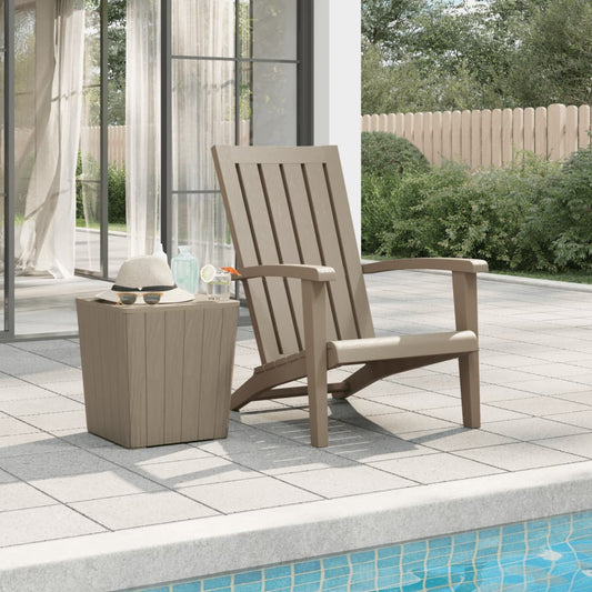 Sedia Adirondack da Giardino in Polipropilene Marrone Chiaro - homemem39