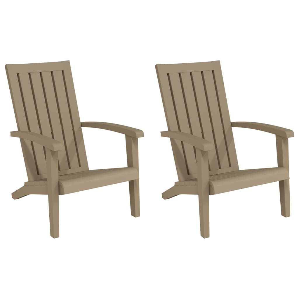 Sedie Adirondack da Giardino 2 pz Polipropilene Marrone Chiaro - homemem39